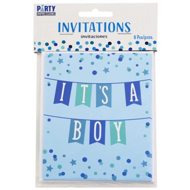 It’s a Boy Baby Shower Blue Invitations Fill in Cards - 8 count - Image 1 of 4