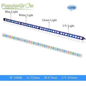 108W regulable azul blanco tira LED luz acuática para acuario de arrecife - Imagen 1 de 5