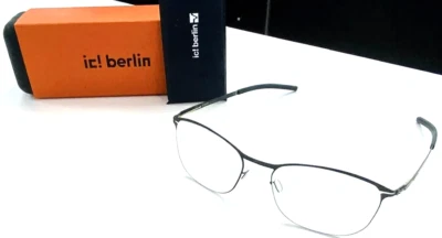¡NUEVO IC! MARCO DE GAFAS AUTÉNTICO DE DISEÑADOR NEGRO MATE BERLIN SAHEL 52-17 Foto 1 de 4