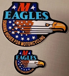 AMA Eagles Soaring Higher For Motorcycling Stickers Set Of 2. Large & Small - Picture 1 of 2