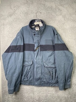 Workrite FR Jacket Mens Large Blue Flame Resistant Unlined Canvas Workwear USA - Image 1 of 4