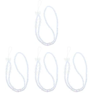 4pcs Phone Chain Beaded Butterfly Heart and Bowknot Cellphone Charm Phone - Zdjęcie 1 z 12