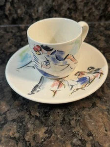 NWT Gien Joli Paris Caroline Saint Georges Kissing Demitasse Cup & Saucer HV2 - Picture 1 of 5