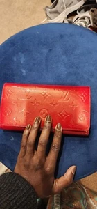 Authentic louis vuitton wallet on chain Red Vernis. Serial Number TN0124 - Picture 1 of 24