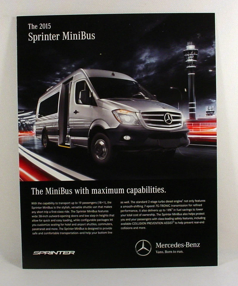 2015 MERCEDES-BENZ  SPRINTER MINIBUS SALES BROCHURE - ORIGINAL - Image 1 of 1