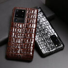 Housse étui en cuir véritable Crocodile Tail pour Samsung S22 S23 Ultra Note20