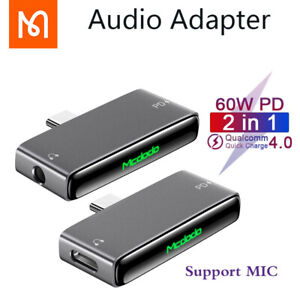 Mcdodo Audio Adapter Type C to 3.5mm Splitter DAC Earphone Mic 60W PD Charging