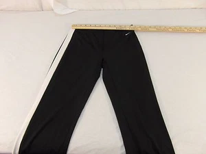 Children Youth Teen Girl's Nike White Striped Black Workout Tights Pants 30882 - Picture 1 of 12