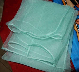 1950s Chiffon 26 inch Square Head Scarf Tiffany Aqua - Picture 1 of 6