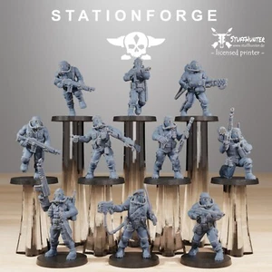 Grim Guard Jungle Fighters (10) - Station Forge - Wargaming Corps Human Tabletop - Picture 1 of 9