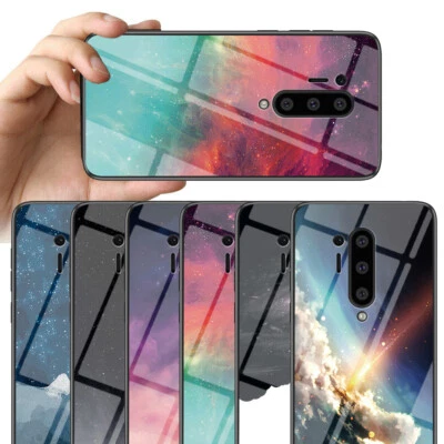 Funda rígida a prueba de golpes de vidrio con patrón de lujo para OnePlus 8 Pro/8/7T Pro/6T/5  Foto 1 de 4