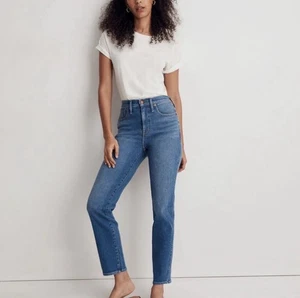 Madewell Womens Cotton Stovepipe Medium Wash Straight Jeans Blue Size EUR26 - Picture 1 of 7