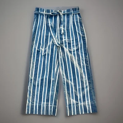 Denim a rayas de pierna ancha Ann Taylor talla 2 Foto 1 de 4