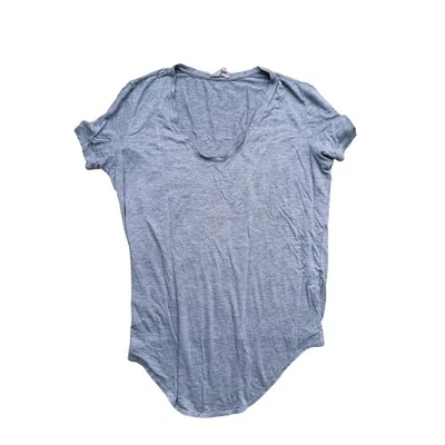 Camiseta Helmut Lang Gris Modal Jersey Scoop Grande Silenciosa Lujo Capa Minimalista Foto 1 de 4