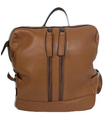 S-Zone Convertible Backpack Brown Pebbled Cowhide Leather Shoulder Tote Bag - Image 1 of 4