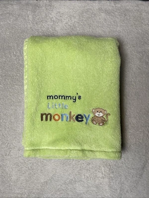 Manta verde Baby Starters Mommy's Little Monkey felpa polar seguridad Lovey Foto 1 de 3
