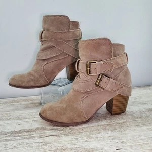 Mossimo Suede Buckle Heeled Ankle Bootie 9.5 - Picture 1 of 6