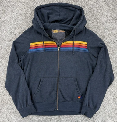 Sudadera con Capucha Aviator Nation 5 Rayas Cremallera Completa Polar Para Hombre 2XL Gris Mezcla de Algodón EE. UU. Foto 1 de 4