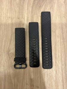 Genuine OEM Fitbit Charge 3 + 4 Accessory Band Classic Black Small & Large (R) - Picture 1 of 2