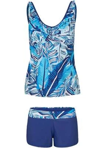 2-tlg Set Tankini Gr. 48 Blau Weiss Floral Bademode Badeanzug Zweiteiler Neu - Bild 1 von 1