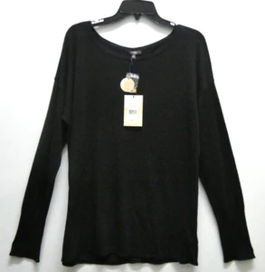 NWT NYDJ Black w/Gold Button Back Boat Neck Sweater Size L MSRP $99 - Picture 1 of 8