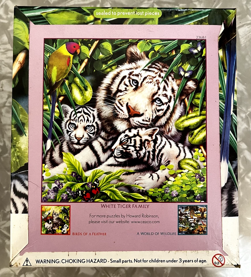 Ceaco Harmony Jigsaw Puzzle Animal Kingdom White Tiger 550 Piece 2008 20x20 USA - Image 1 of 1