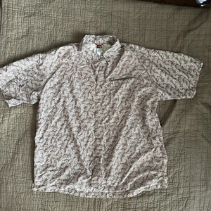 The North Face Shirt Mens XXL Button Up Brown Short Sleeve Leaves Print Outdoor - Picture 1 of 12