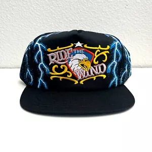 VTG SNAPBACK HAT american thunder nwt ftp new biker 90 y2k era lightning aop cap - Picture 1 of 6