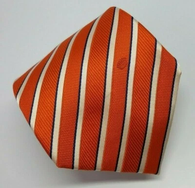Corbata de seda Countess Mara naranja púrpura rayas blancas para hombre 58 x 3,5/8 Foto 1 de 4