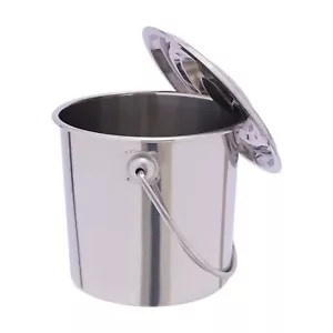 Edelstahleimer Küchen Abfalleimer Wassereimer Gärtank Komposteimer mit Deckel 6L - Bild 1 von 21
