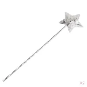 2x Rustic Star Design Fairy Wand Princess Hand Stick Wand Angle Wand for Party - Picture 1 of 7