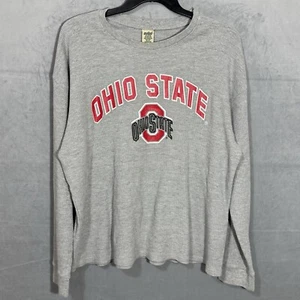 Ohio State Buckeyes Thermal Shirt Adult Size 2XL Long Sleeve Gray Cotton Blend - Picture 1 of 11