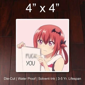 F*CK You Anime Girl Waifu Cute Lewd Ecchi sticker vinyl decal car bumper sticker - Picture 1 of 2