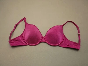 34C Cabernet Womens Pink Satin Lined Underwire Back Closure T-Shirt Bra 1C - Picture 1 of 8