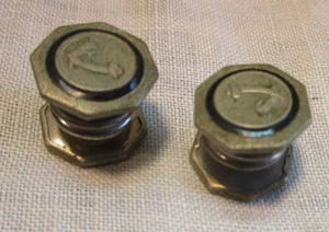 Antique Baer & Wilde Cufflinks Kum-A-Part Black Enamel Accents Letter J - Picture 1 of 9