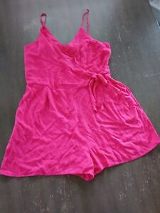  One Clothing  Hot Pink Romper Summer Elle Woods Spaghetti Strap Size Large