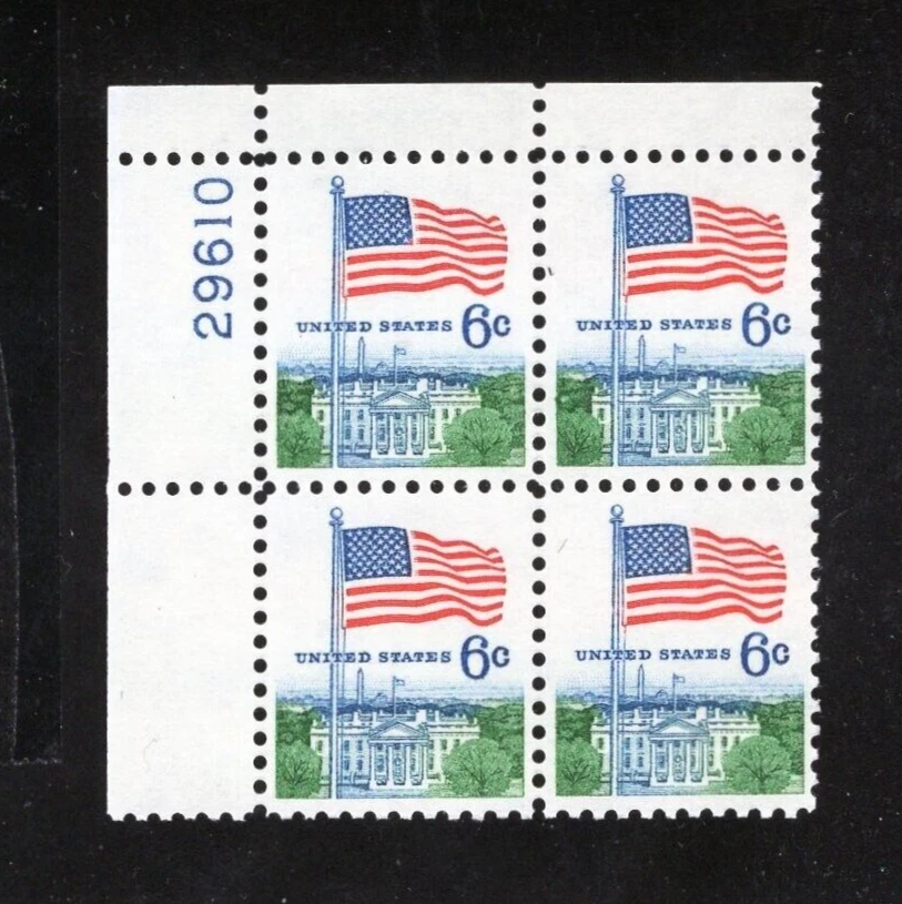 Sc # 1338 ~ Plate # Block ~ 6 cent Flag Over Capitol Issue - Image 1 of 1