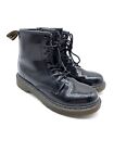 Dr Martens Junior Delaney Black Patent Leather Boots Zip Lace Up Girl Boy 1 33
