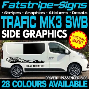 passend für Renault Traffic MK3 SWB L1 GRAFIK AUFKLEBER STREIFEN CAMPERVAN WOHNMOBIL - Bild 1 von 2