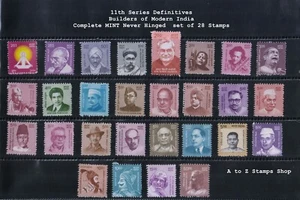 INDIA 11ª Serie Constructores de la India 2015-2021 Conjunto Completo 28 Valores Estampillas MNH - Imagen 1 de 1
