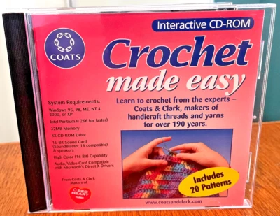 Coats & Clark Crochet Made Easy (CD-ROM, 2002) Foto 1 de 3
