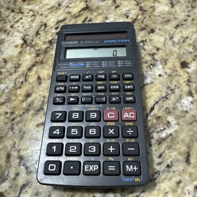 Casio FX260 Solar Fraction Calculator  with slide tested good condition - Image 1 of 4