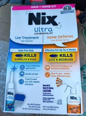 Kit de remoção de piolhos Nix remove super solução para piolhos e ovos pente e spray de controle - Imagem 1 de 4