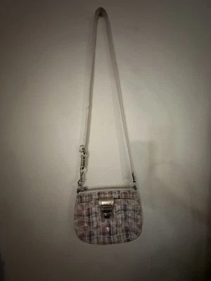 Coach Poppy Madras Pastel Sequined Crossbody Shoulder Purse Multi color Plaid - Image 1 of 4