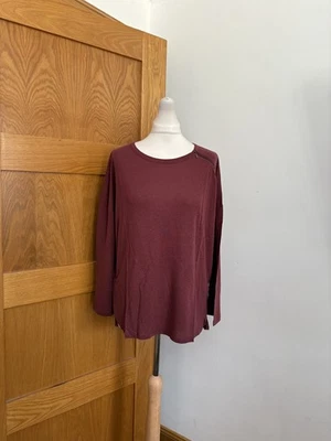 Wrap London Linen Blend Long Sleeve Top Colour Mahogany Size 14 - Image 1 of 4