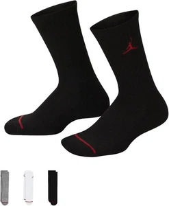 Nike Air Jordan Boy's Youth Jumpman Crew Socks (3 Pair) - Picture 1 of 3