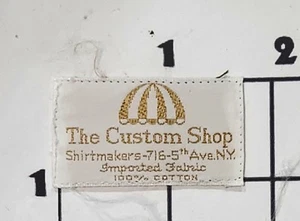 THE CUSTOM SHOP 5th Ave NY etichetta patch cucita su tessuto vintage da recupero - Foto 1 di 1