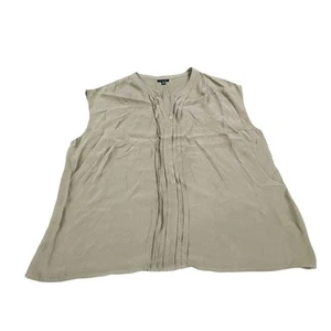 Talbots 100% Seide Plissee Braun Tanktop Gr. XL Neutral - Bild 1 von 6