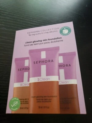 Sephora Collection Clean Glowing Skin Foundation ~  3-Shade Sample Card - Image 1 of 4
