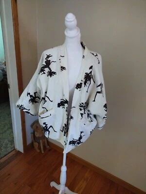 Chaqueta Blazer De Colección Raymond's Pondicherry Tribal Blanco y NegroMod Disco Mediana  Foto 1 de 4